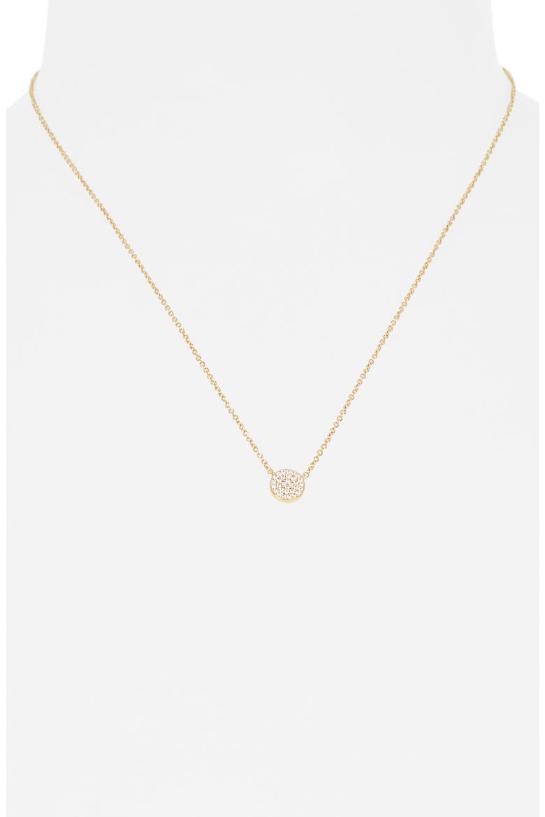 Cubic Zirconia Circle Pendant Necklace, Alternate, color, GOLD