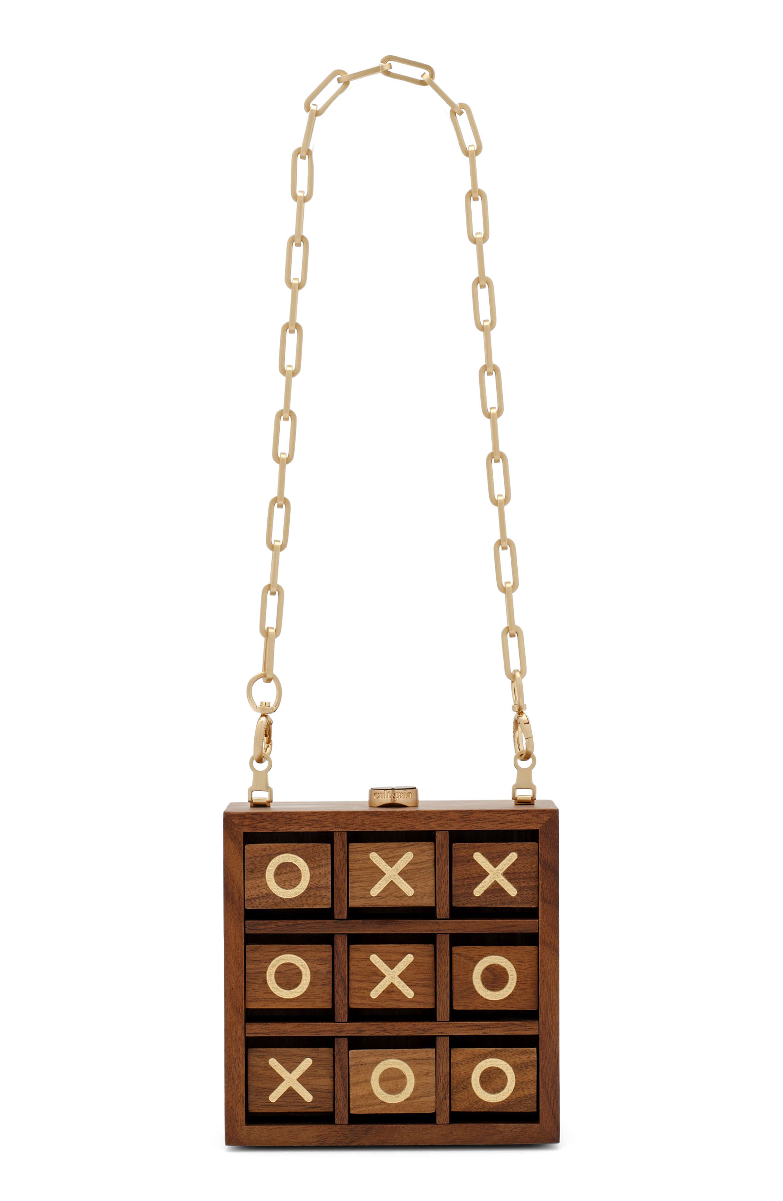 Cult Gaia Tic Tac Toe Box Bag, Main, color, Walnut