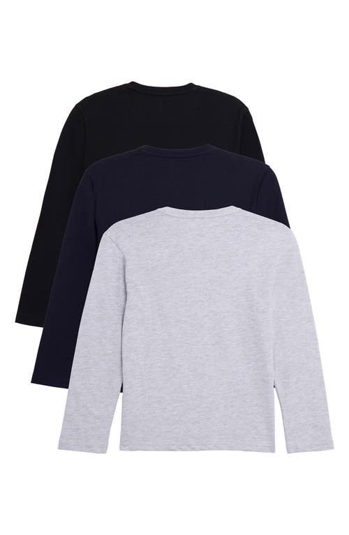 X-ray Xray Kids' 3-pack Long Sleeve Cotton T-shirts In Multi