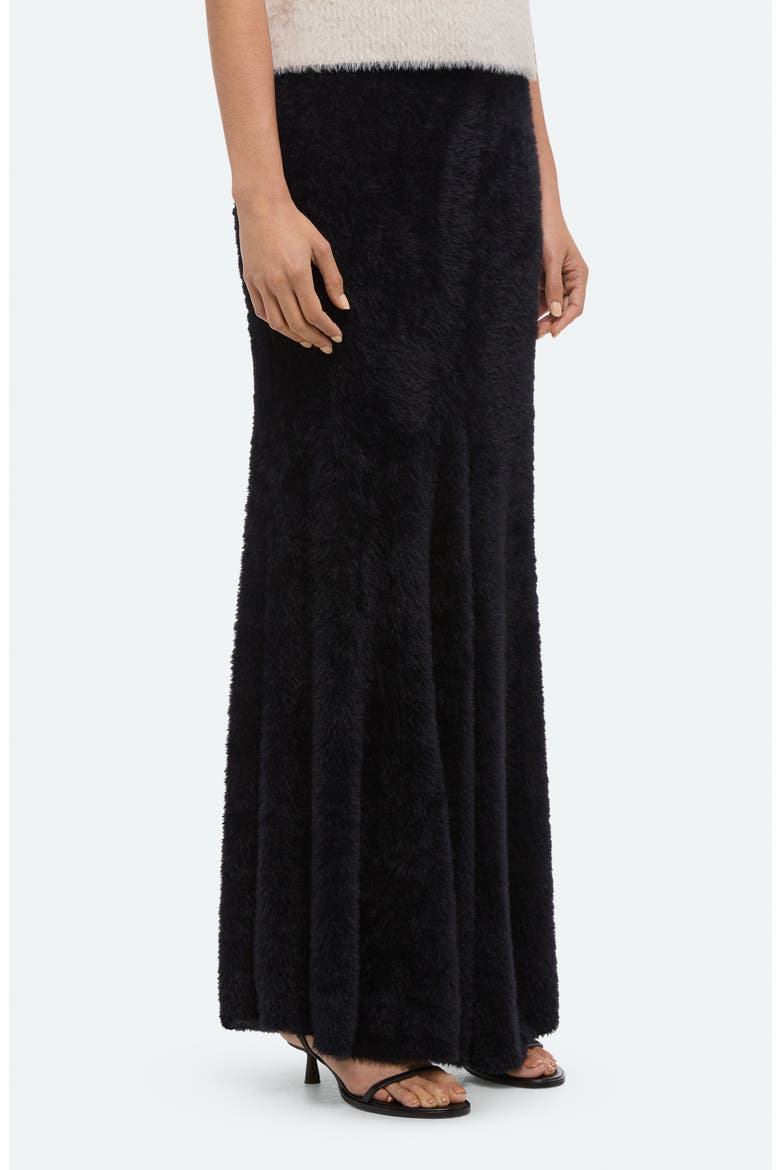 Grunge Faux Fur Maxi Skirt, Alternate, color, BLACK