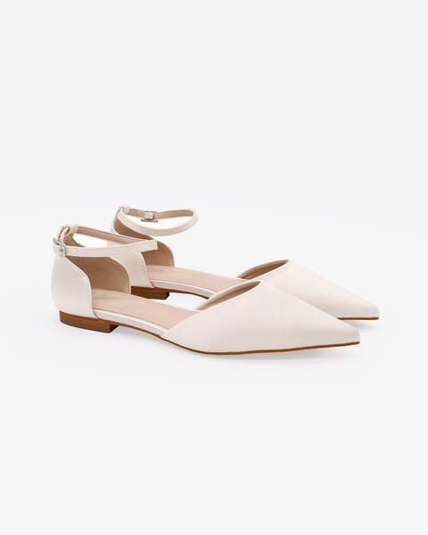 Bella Satin pointed toe Ankle Strap