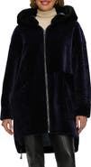 GORSKI Genuine Shearling Hooded Long Coat, Reversible