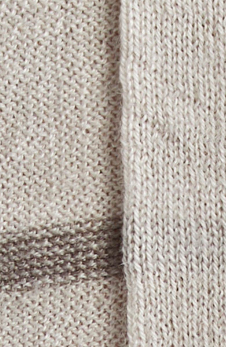 Lafayette 148 New York Plaited Stripe Cashmere Rib Shell, Alternate, color, Pearl Multi