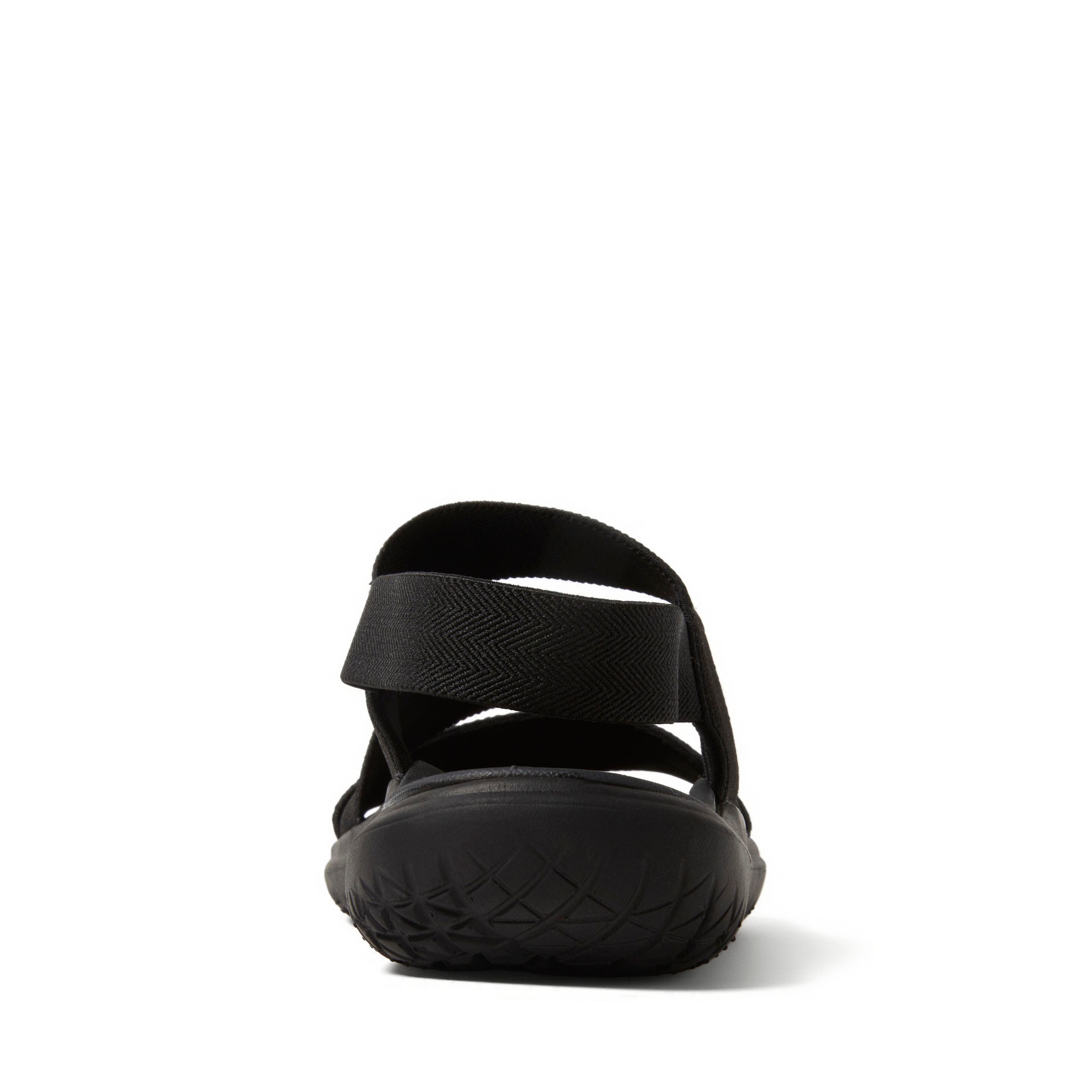 DEARFOAMS Emilia Elastic Gore Strappy Sandal, Alternate, color, Black