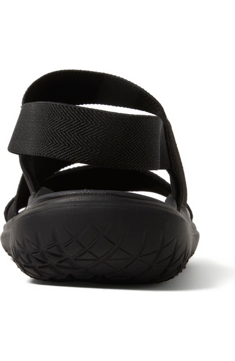 DEARFOAMS Emilia Elastic Gore Strappy Sandal, Alternate, color, Black