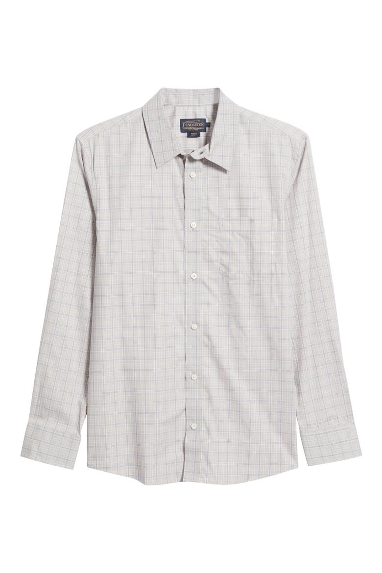 Academy Check Pima Cotton Button-Up Shirt, Alternate, color, GREY PLAID