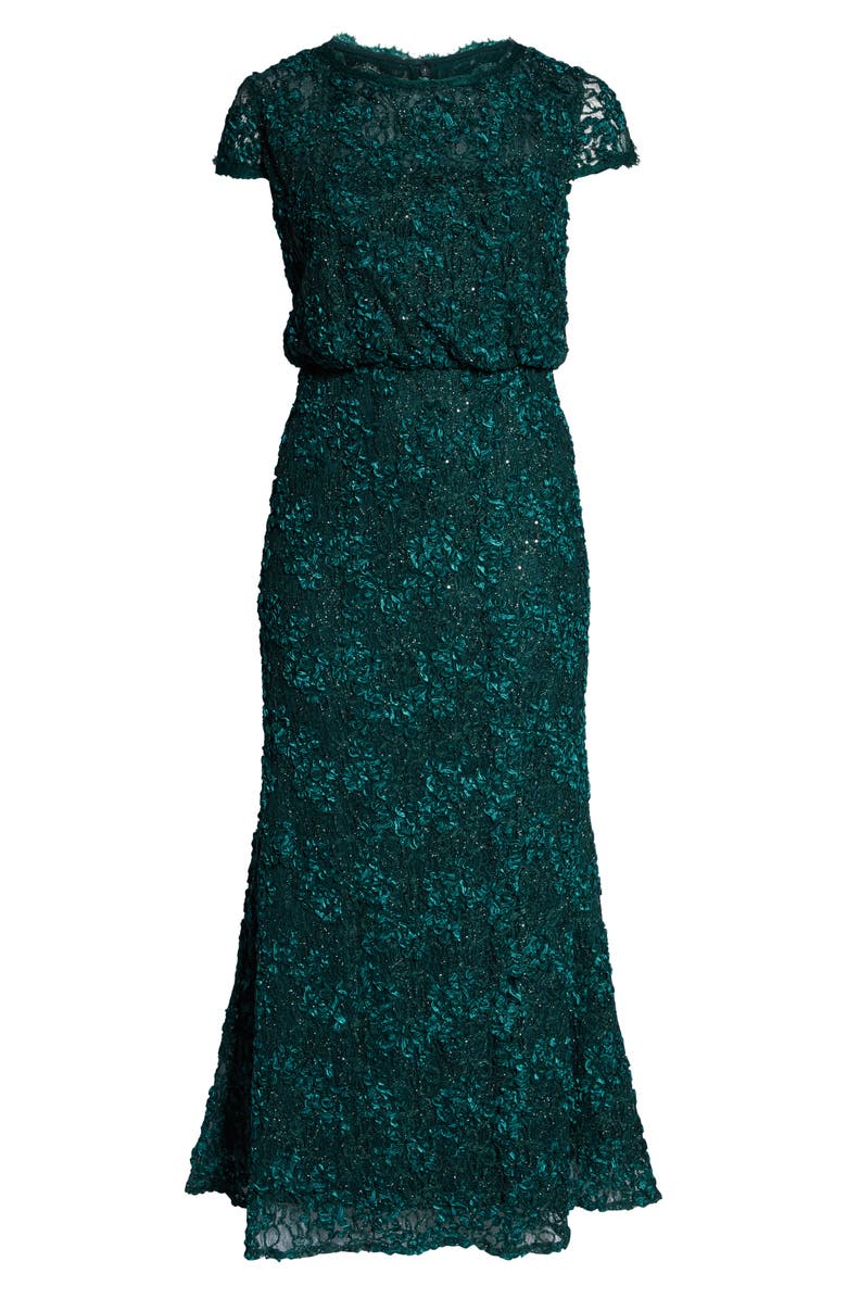 JS Collections Sequin Lace Blouson Gown, Alternate, color,