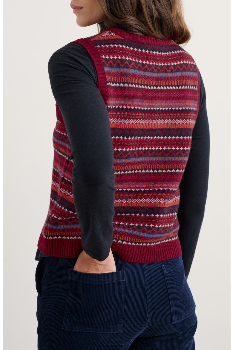 Percella Cove Fair Isle Merino Wool Blend Sweater Vest, Alternate, color, KNIT STAR JASMINE NUTMEG