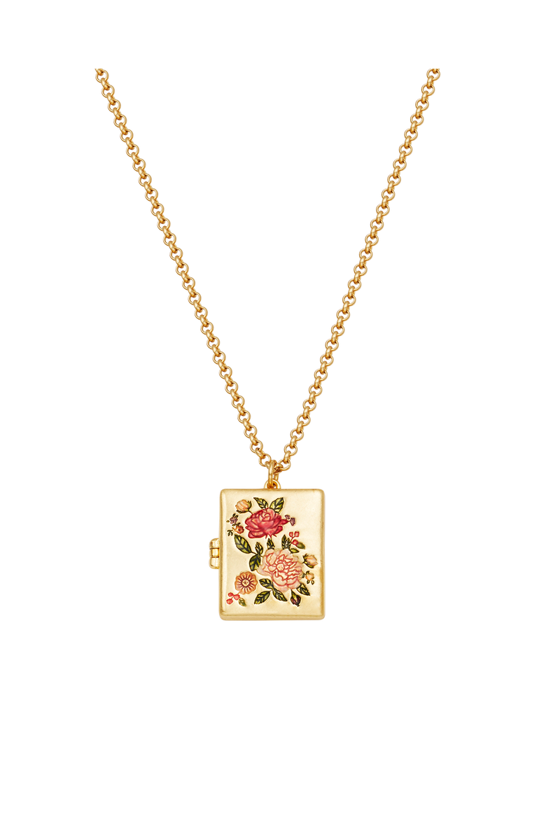 Eve Floral Locket, Alternate, color, Gold