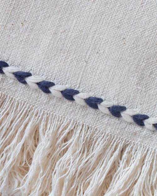 Kd Weave Braid Detail Napkin In White
