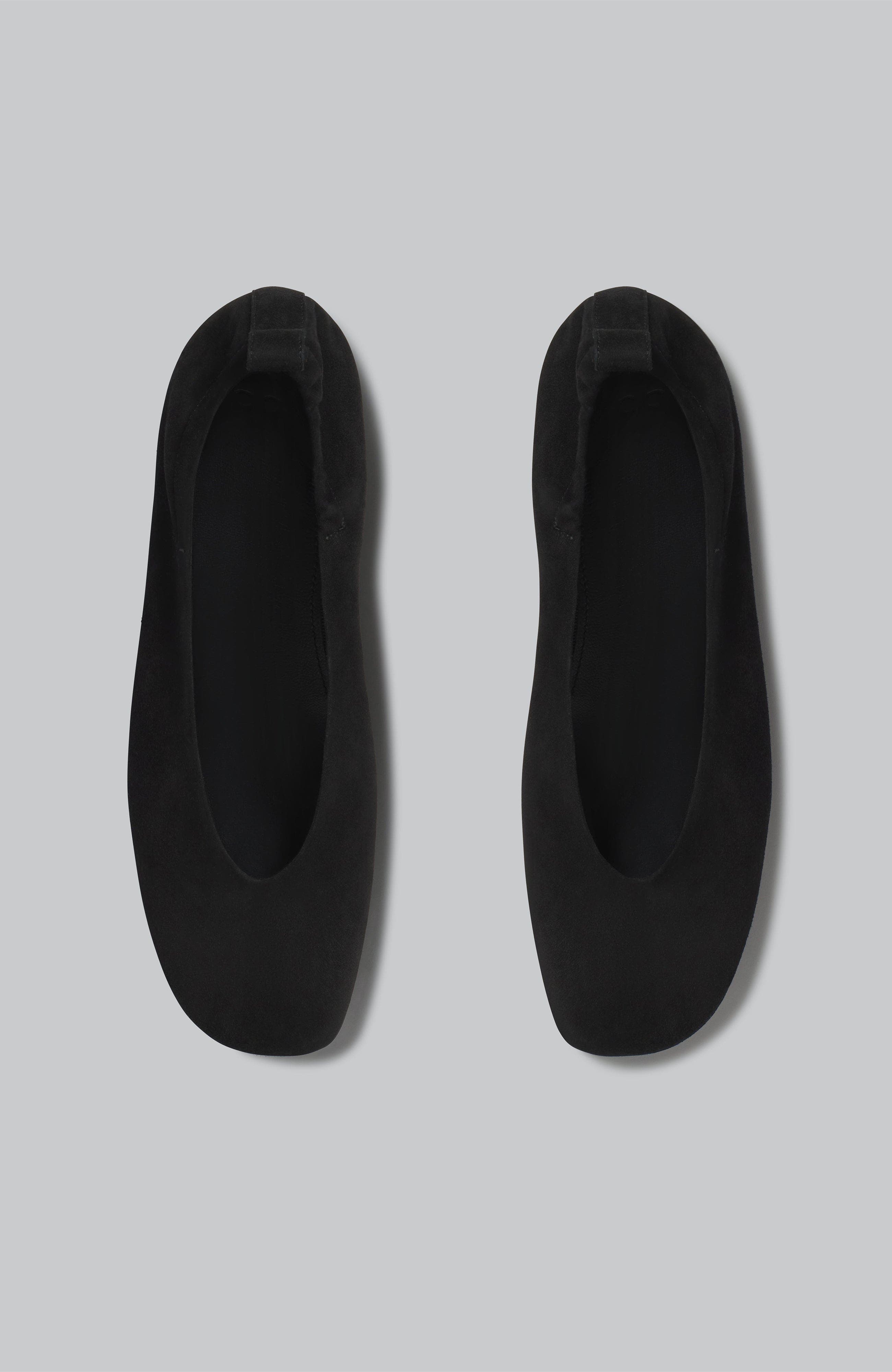 CO Ruched Square Toe Flat in Suede, Alternate, color, 