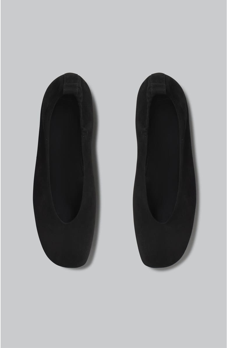 CO Ruched Square Toe Flat in Suede, Alternate, color,