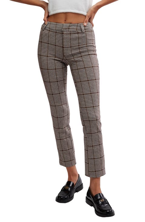 Molly Houndstooth Plaid Slim Fit Pants