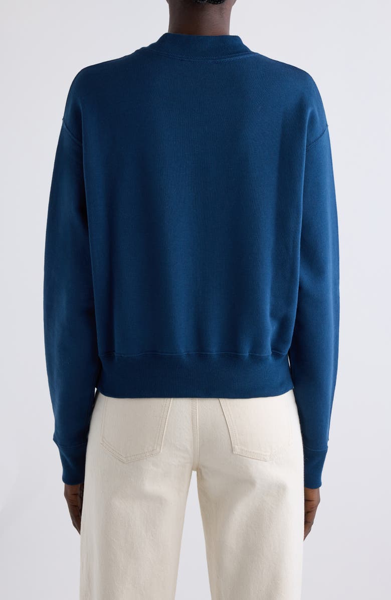Chloé Paris Logo Appliqué Cotton Fleece Crop Sweatshirt, Alternate, color,