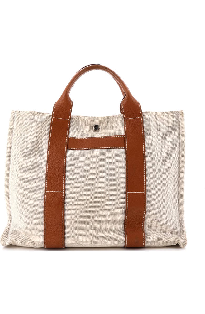 Pre-Owned Hermes Sac Harnais Tote Toile and Leather MM, Alternate, color, Ecru