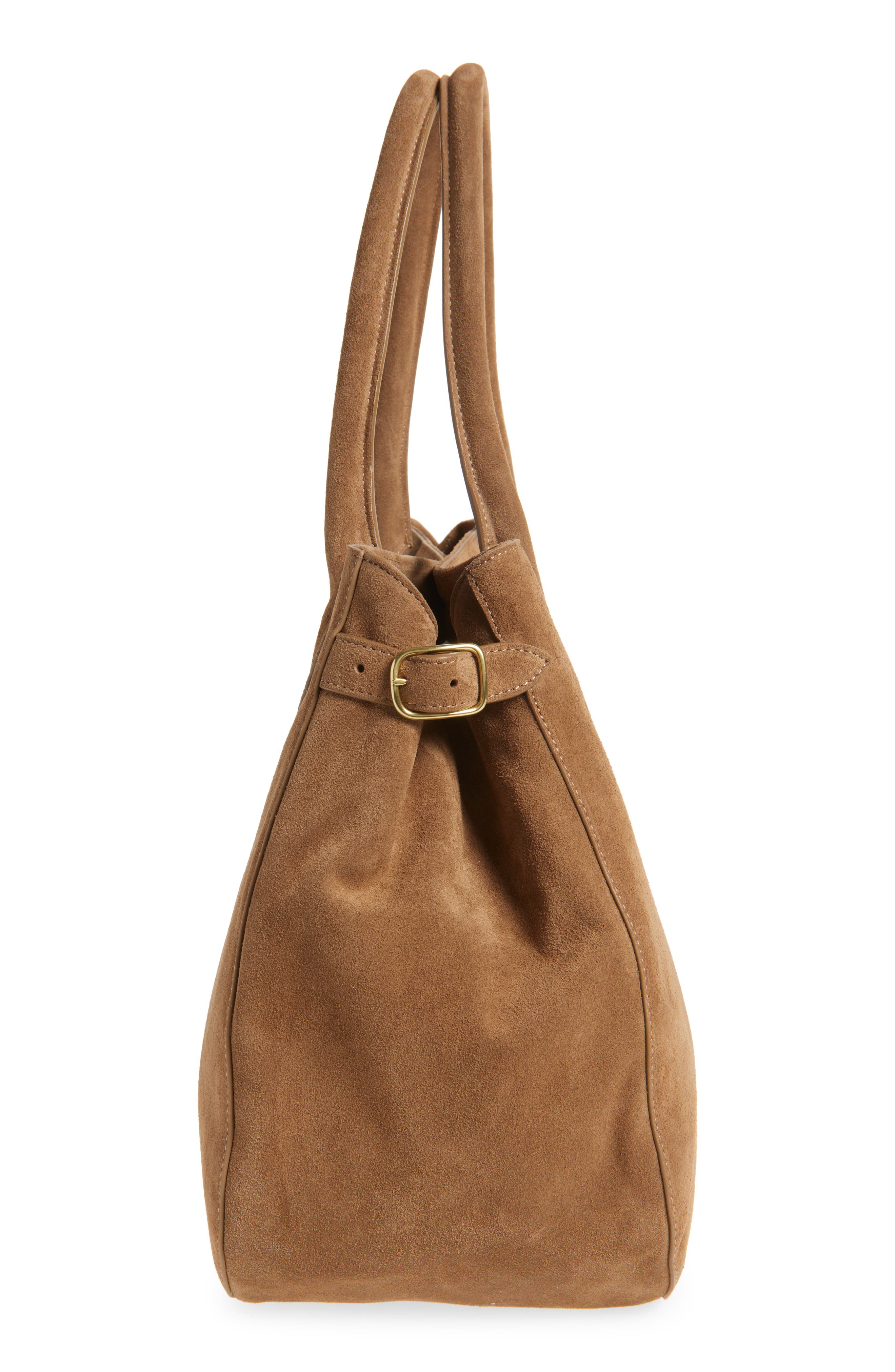 Reformation Large Patrizia Suede Satchel, Alternate, color, Farro Suede
