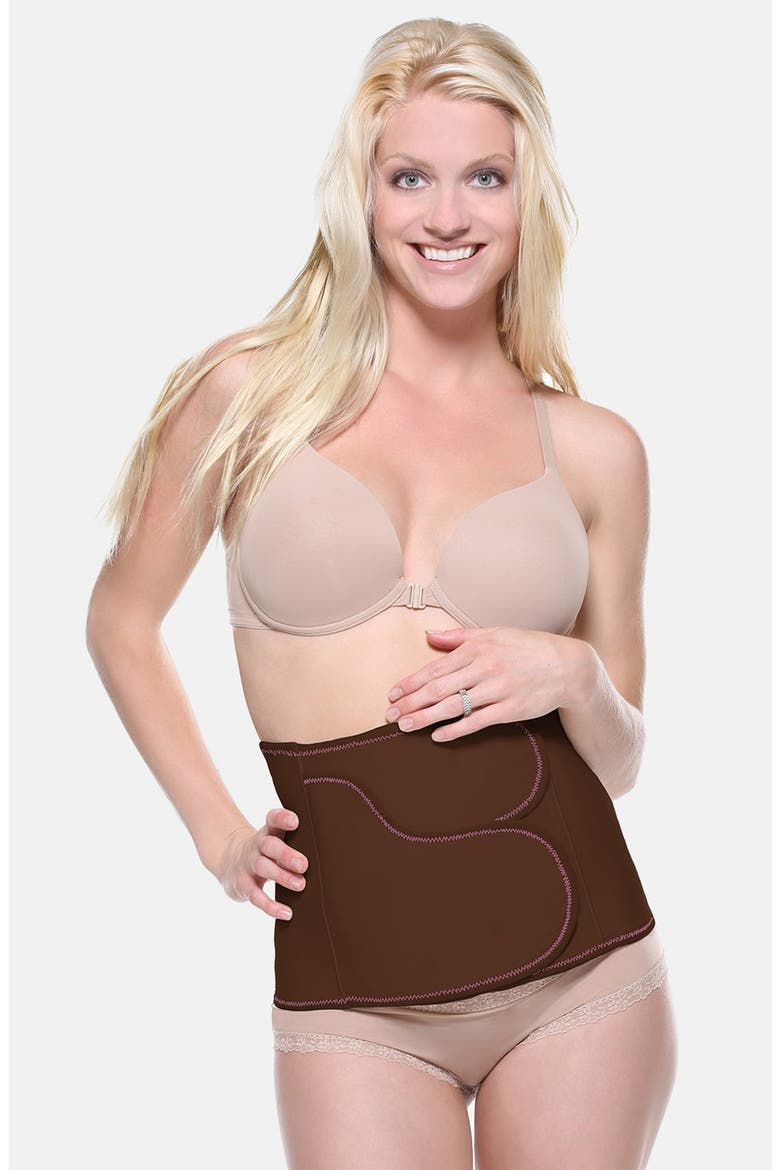 B.F.F. Premier Post-Pregnancy Belly Wrap, Alternate, color, CHOCOLATE BROWN