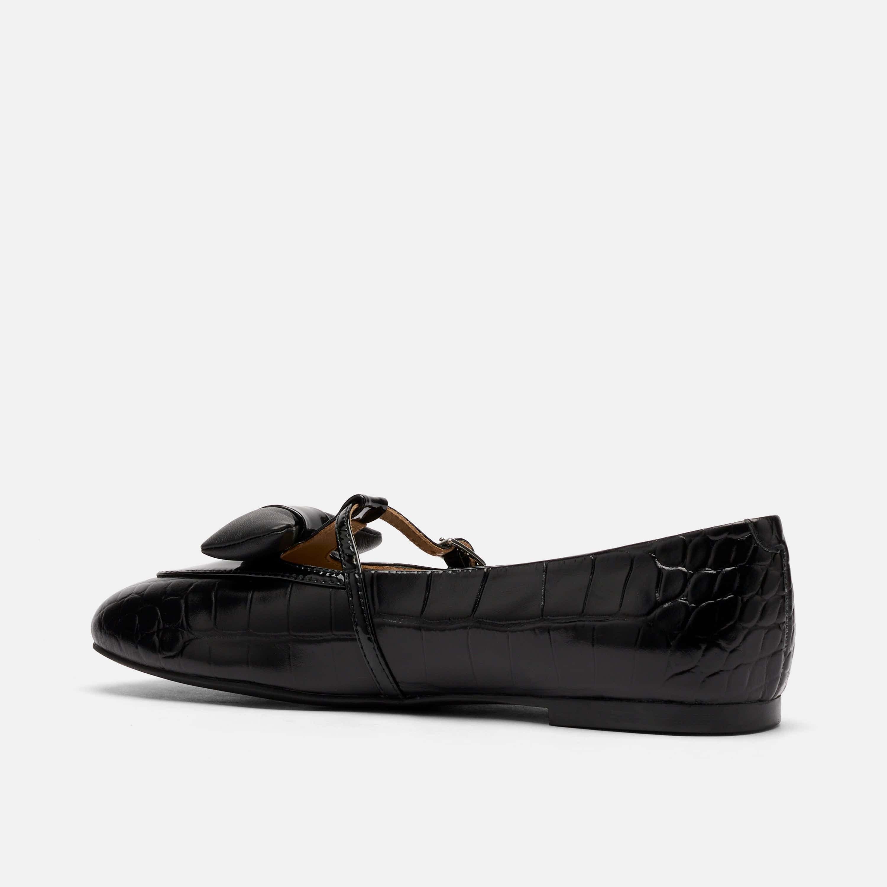 MARC NOLAN Mina Leather Mary Jane Flats, Alternate, color, Black Croc