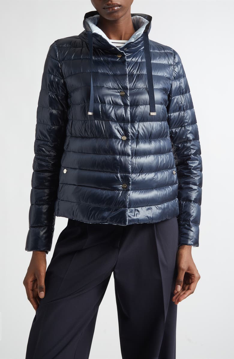 Herno Ultralight Reversible Down Jacket, Main, color, 9290 Navy To Pearl Grey