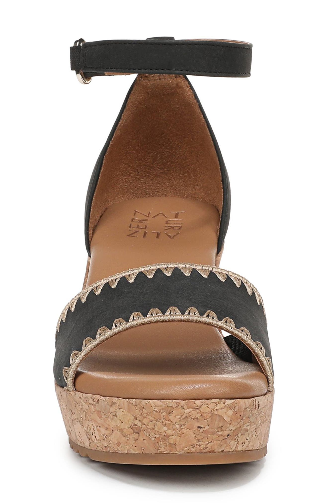 Naturalizer Olly Platform Wedge Sandal, Alternate, color, Black Faux Leather