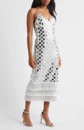 Suni Sequin Fringe Cocktail Dress