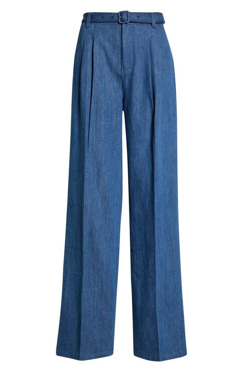 PAIGE Acacia High Waist Belted Jeans, Main, color, Tidepool