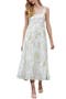 Fruit Blossom Tie Strap Tiered Midi Sundress