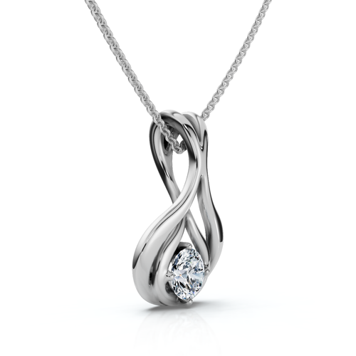 Bliss Diamond 1/5ct Solitaire Lotus Diamond Pendant 14k Gold 18" Necklace Lab Grown In Gold