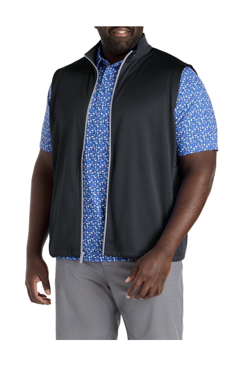 Callaway Big & Tall Zip-Front Fleece Vest, Main, color, Caviar