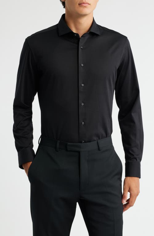 1863 by Eterna Jersey Slim Fit Dress Shirt in Black  product