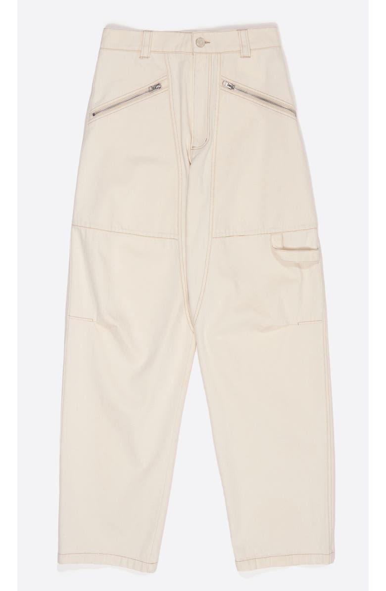 Bimba y Lola Denim Trousers With Zips, Alternate, color, Ivory