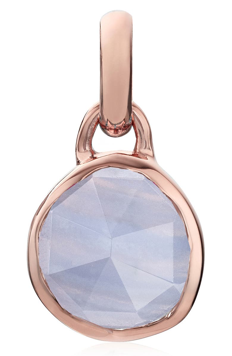Monica Vinader Siren Mini Semiprecious Stone Bezel Pendant Charm, Main, color,