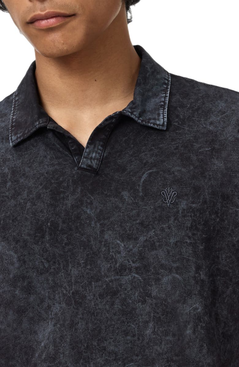 John Varvatos Carsten Johnny Collar Polo, Alternate, color, Titanium Blue