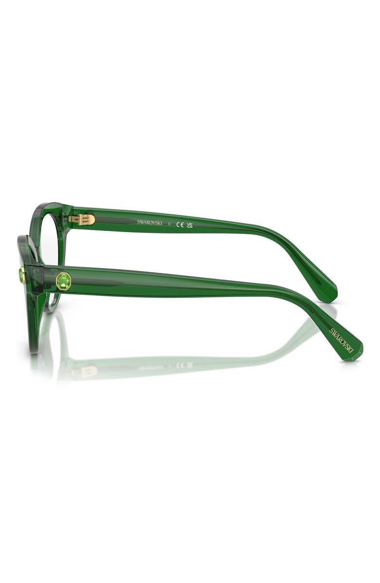 Swarovski 52mm Round Optical Glasses, Alternate, color, Green
