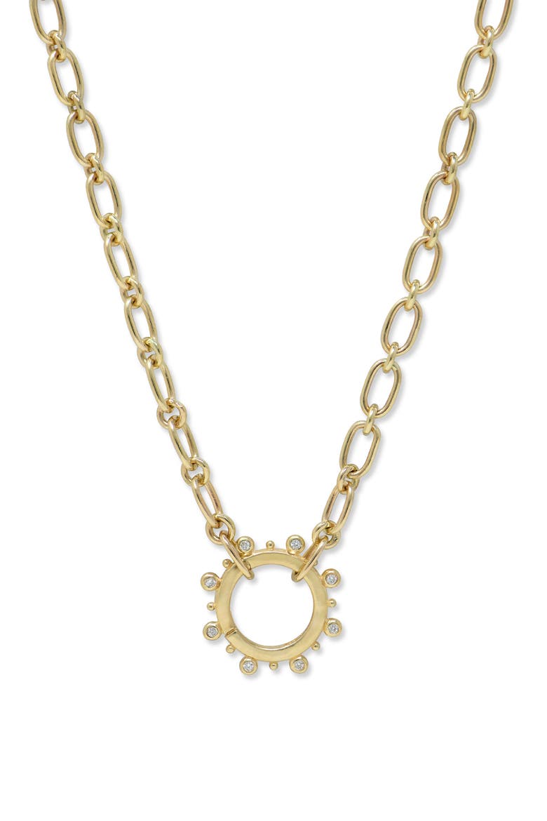 Dew Drop Marine Diamond Pendant Necklace, Main, color, GOLD