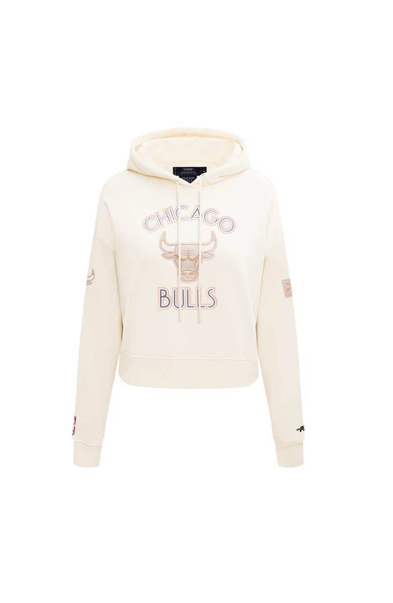 PRO STANDARD Women's Pro Standard Cream Chicago Bulls 2024/25 City Edition Chenille Applique Cropped Pullover Hoodie, Alternate, color, 