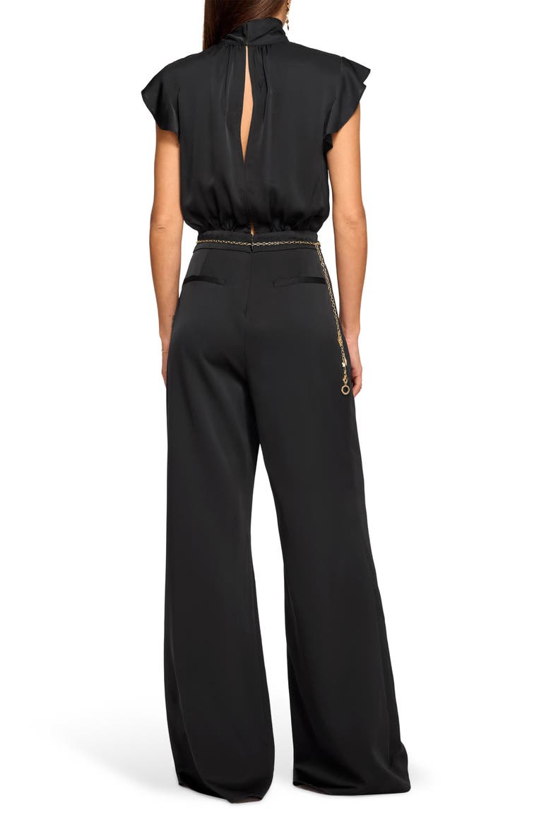 Irene Flutter Sleeve Jumpsuit, Alternate, color, BLACK