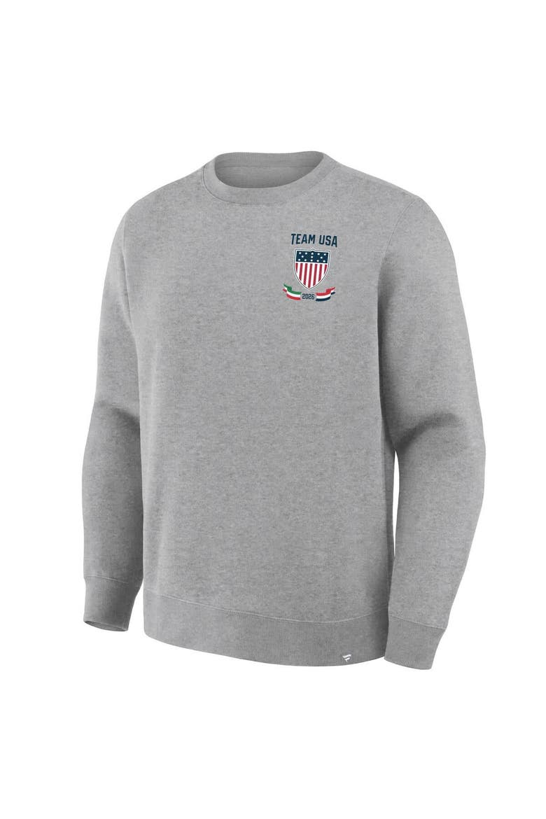 Men's Fanatics  Heather Gray Team USA Milano Cortina 2026 Winter Olympics Hockey Legacy Fleece Sweatshirt, Alternate, color, Heather Gray
