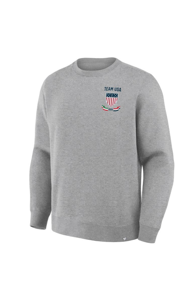 FANATICS Men's Fanatics  Heather Gray Team USA Milano Cortina 2026 Winter Olympics Hockey Legacy Fleece Sweatshirt, Alternate, color, Heather Gray