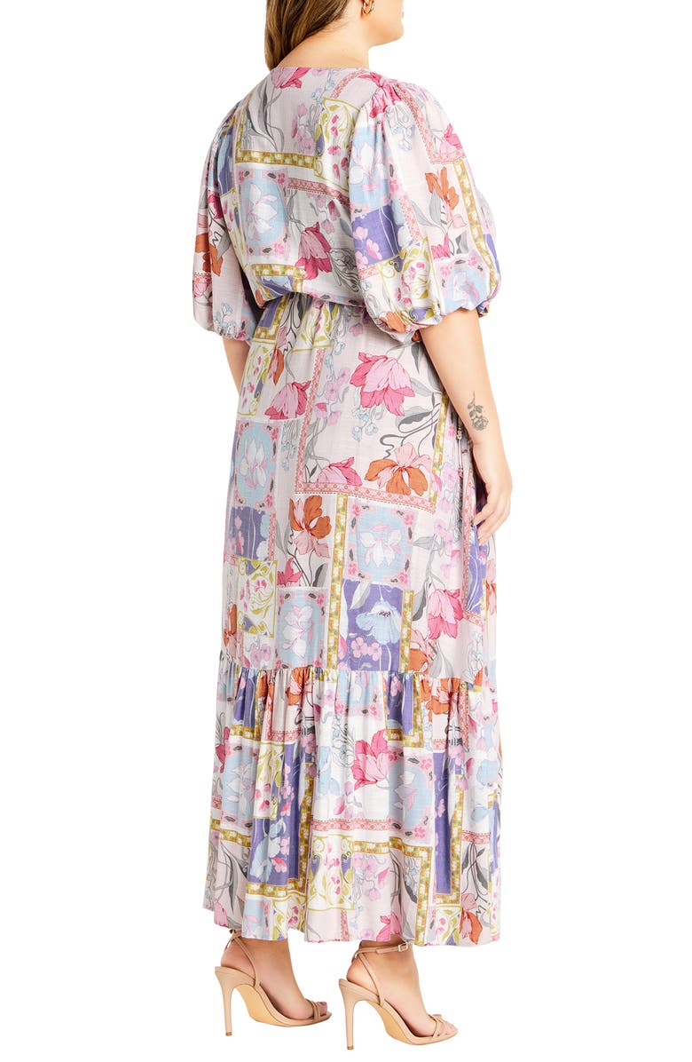 City Chic Flirtini Floral Print Maxi Dress, Alternate, color, 