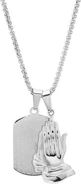 STEELTIME Men's Serenity Prayer Dog Tag Pendant Necklace