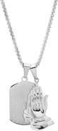 STEELTIME Men's Serenity Prayer Dog Tag Pendant Necklace