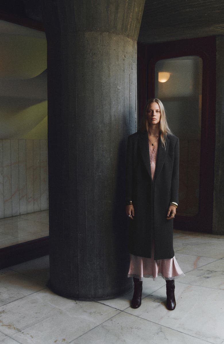 MANGO Double Breasted Long Coat, Alternate, color, 