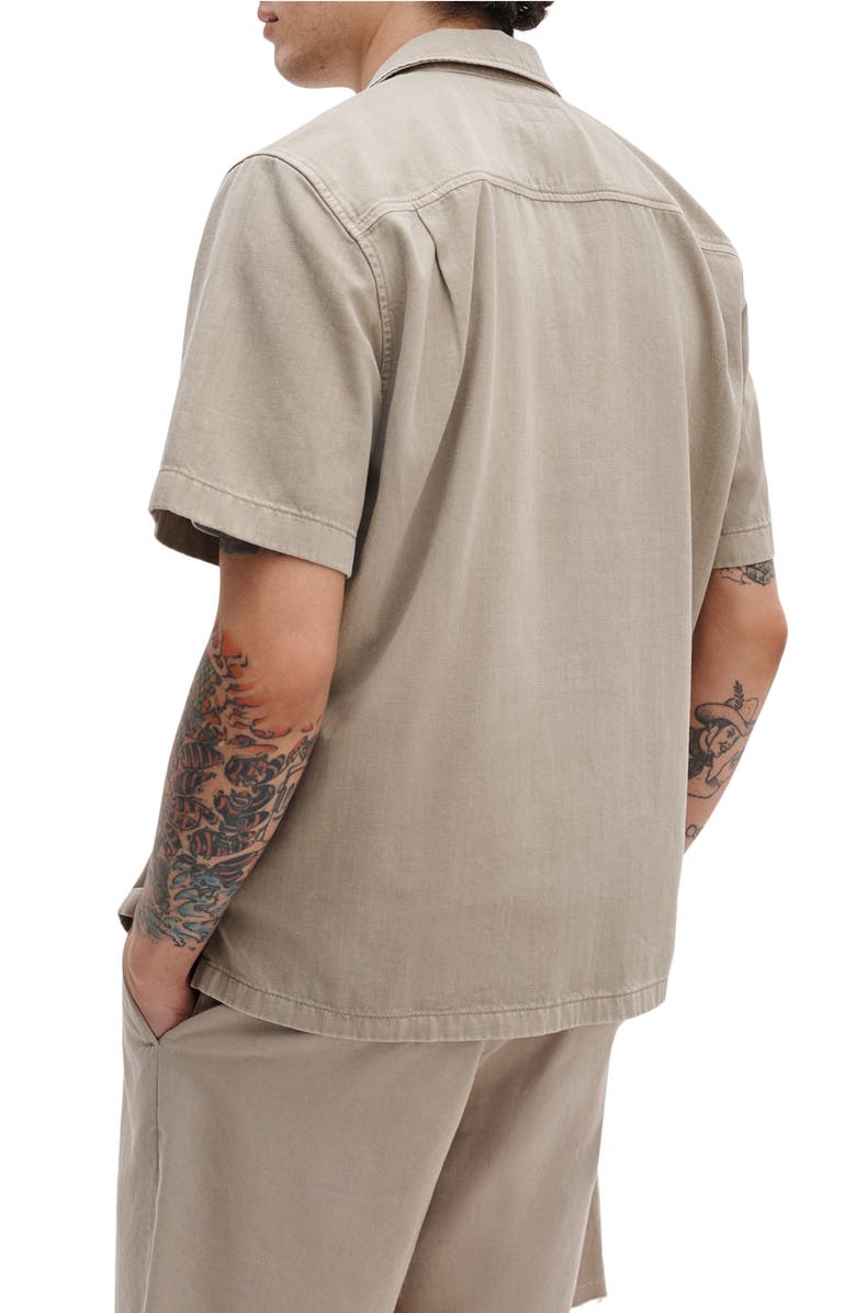 rag & bone Resort Short Sleeve Denim Button-Up Shirt, Alternate, color, Tan