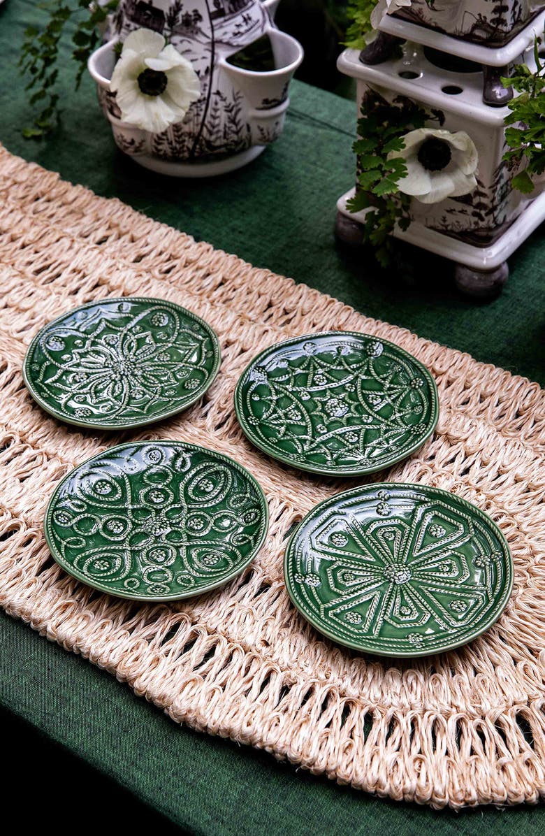 Juliska Jardin du Monde Set of 4 Side Plates, Alternate, color, Basil