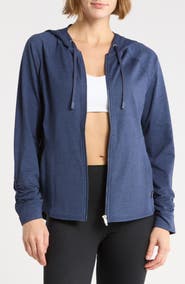 DKNY Space Dye Raglan Sleeve Full Zip Hoodie