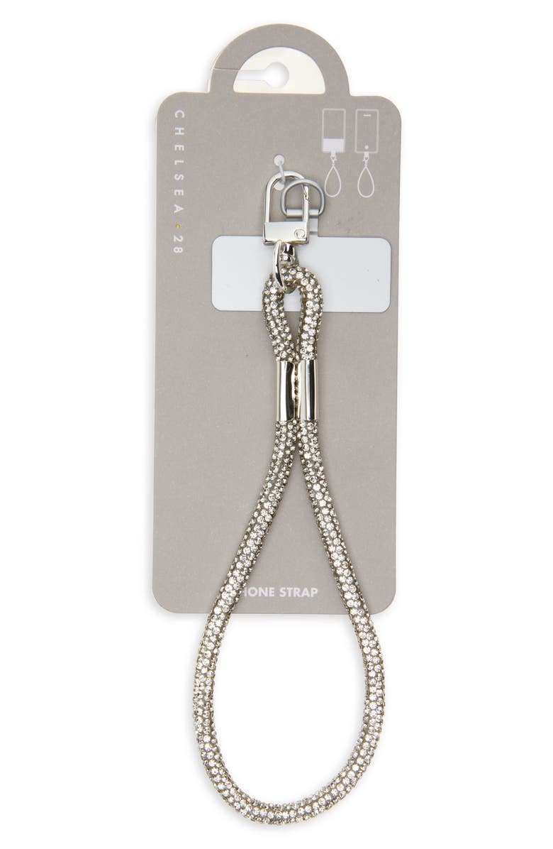 Chelsea28 Crystal Cord Phone Wrist Strap, Alternate, color, Silver