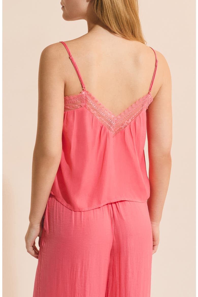Panama Lace Trim Camisole, Alternate, color, GRENADINE