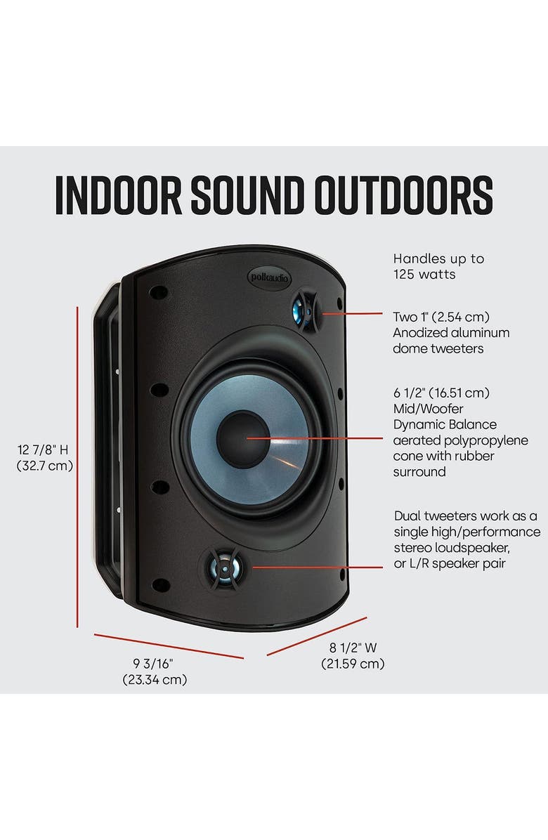 Polk Audio Atrium 8 All Weather Outdoor Loudspeakers - Pair, Alternate, color, Black