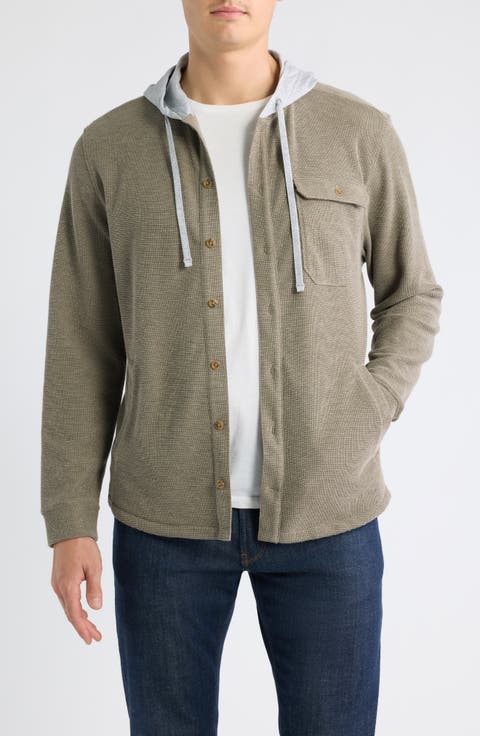 Jersey Hooded Shirt Jacket